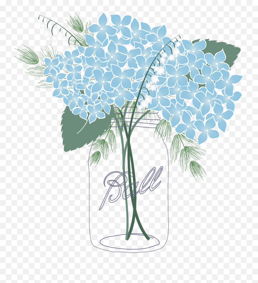 Library Of Flower Mason Jar Graphic Freeuse Png Files - Hydrangea Flowers Clipart Png Emoji,Flowers Clipart