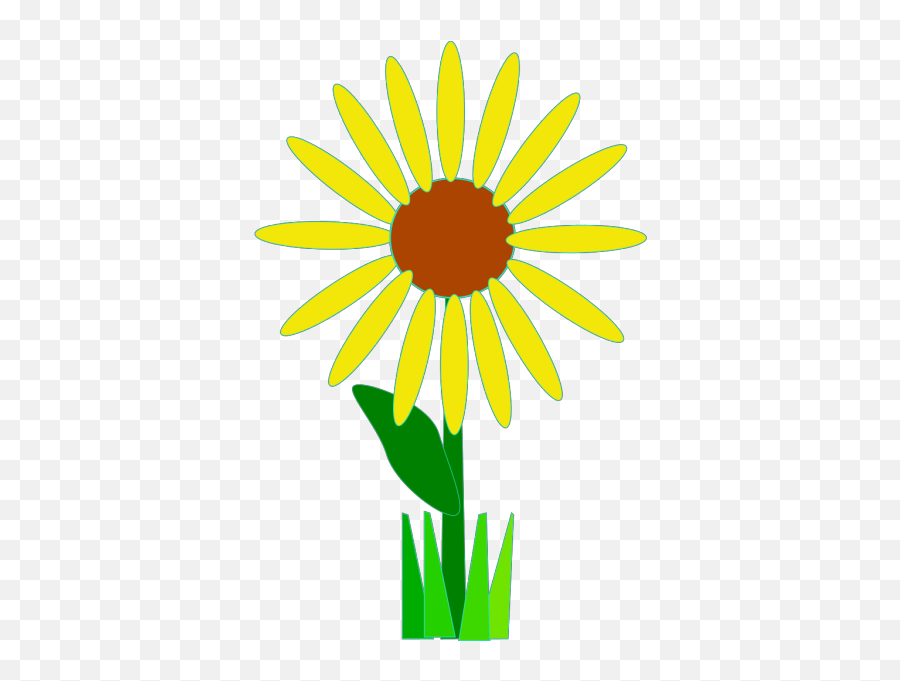 Sunflower With Grass Png Svg Clip Art For Web - Download Emoji,Sunflower Vector Png