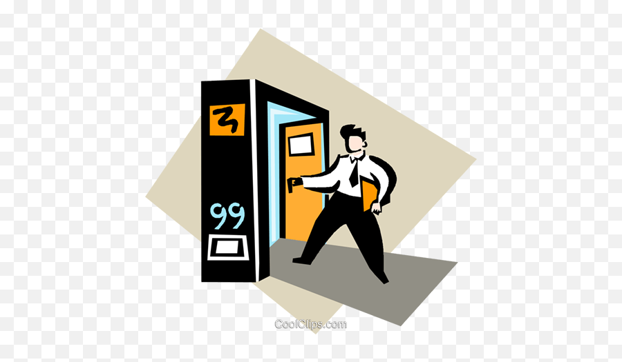 Businessman Entering A Room Royalty Free Vector Clip Art - Worker Emoji,Room Clipart