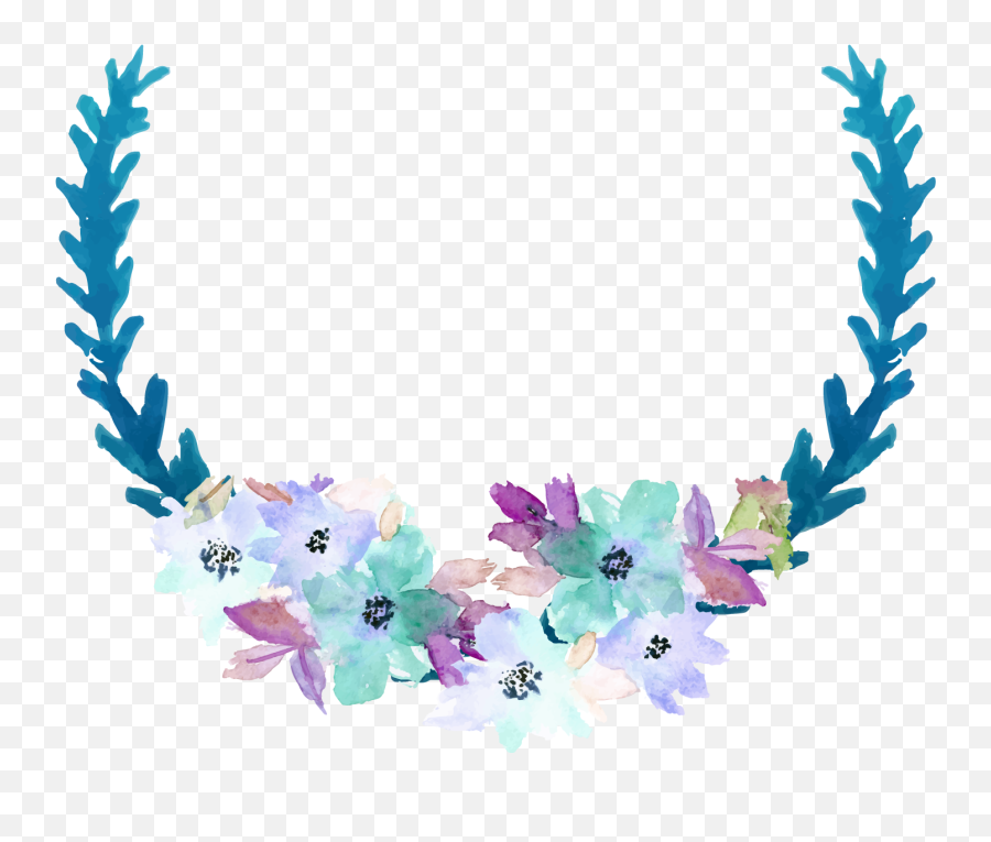Blue Watercolor Png - Blue Clip Art Watercolor Flowers Png Png Emoji,Watercolor Flowers Transparent Background