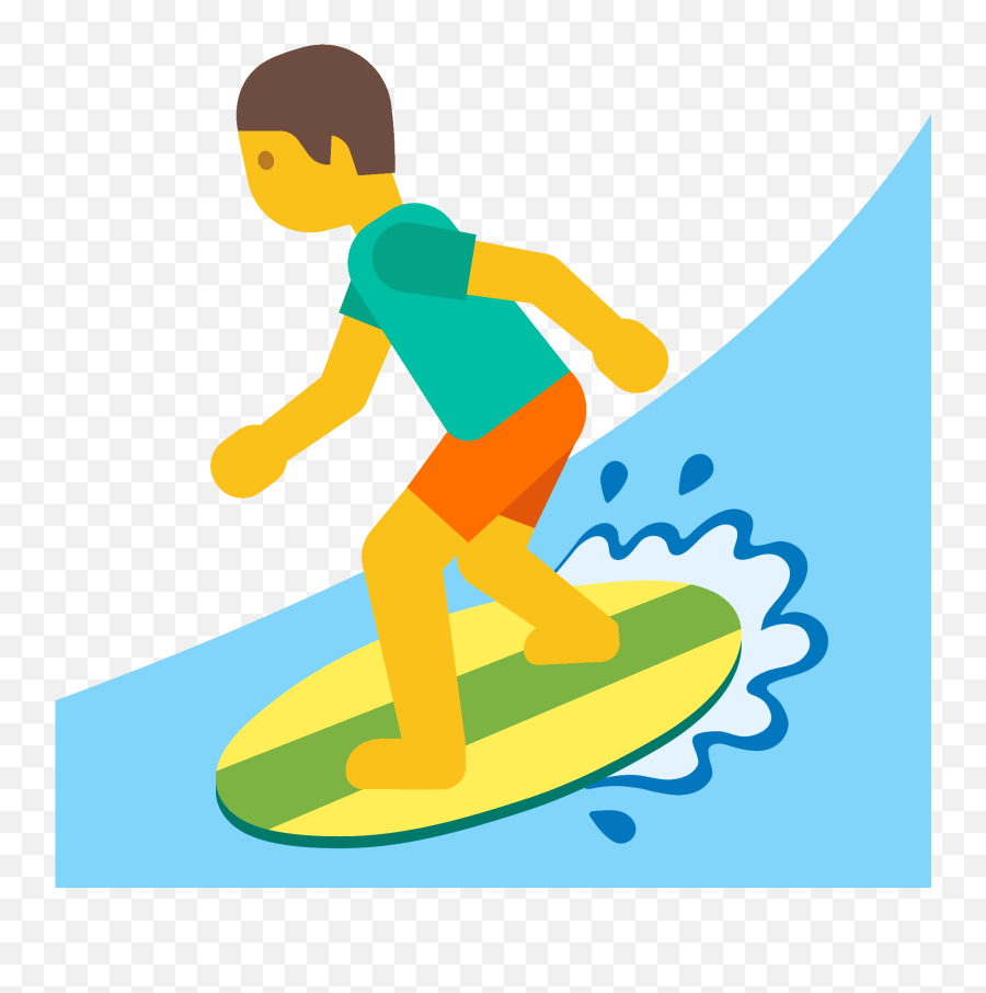 Person Surfing Emoji Clipart Free Download Transparent Png - Surfing Emoji,Surfing Clipart