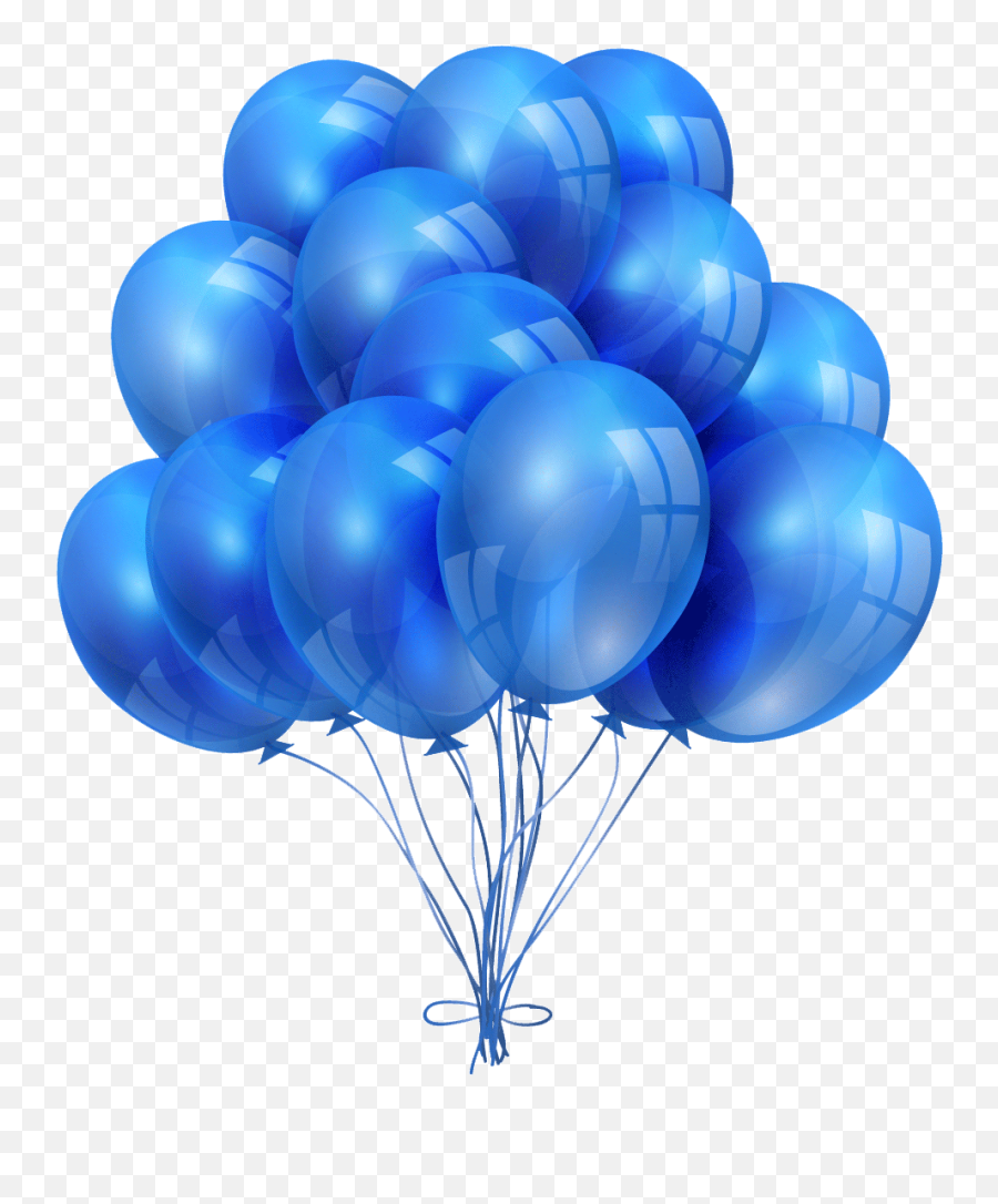 Happy Birthday Gold And Blue Balloons Emoji,Blue Balloons Png