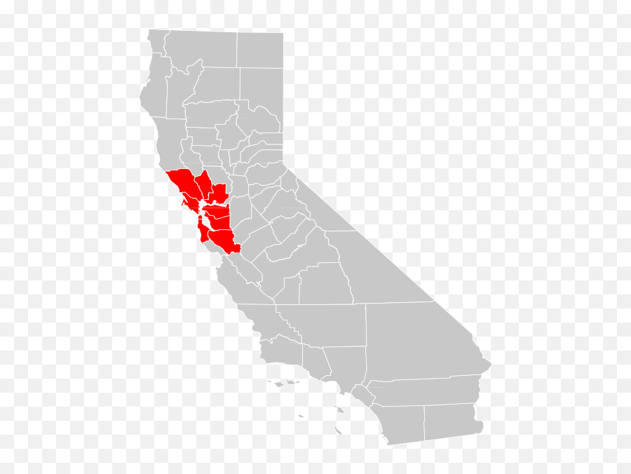 California Bay Area County Map Clip Art - Six Californias Emoji,California Outline Png