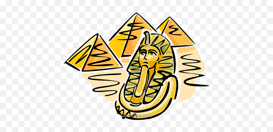 Pyramids With Pharaohs Mask Royalty - Great Pyramid Of Giza Clioart Emoji,Pyramids Clipart