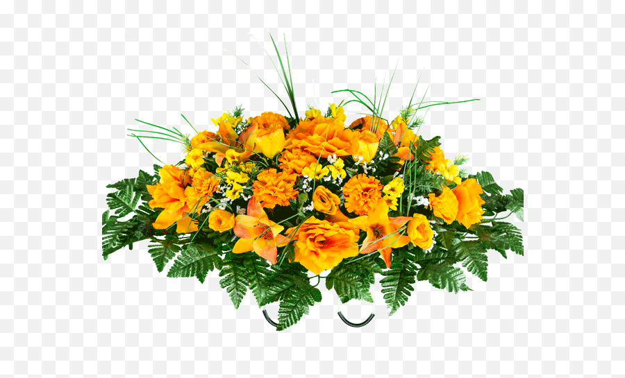 Download Orange Roses With Lilies And Carnations - Orange Emoji,Orange Flowers Png