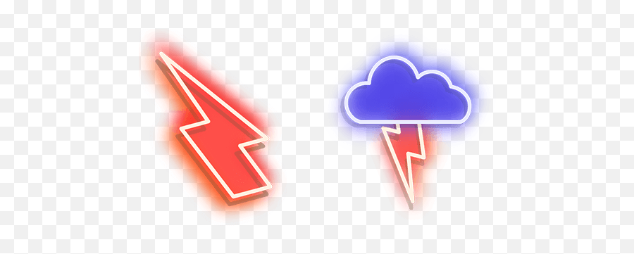 Red Lightning And Blue Storm Neon Emoji,Red Lightning Transparent