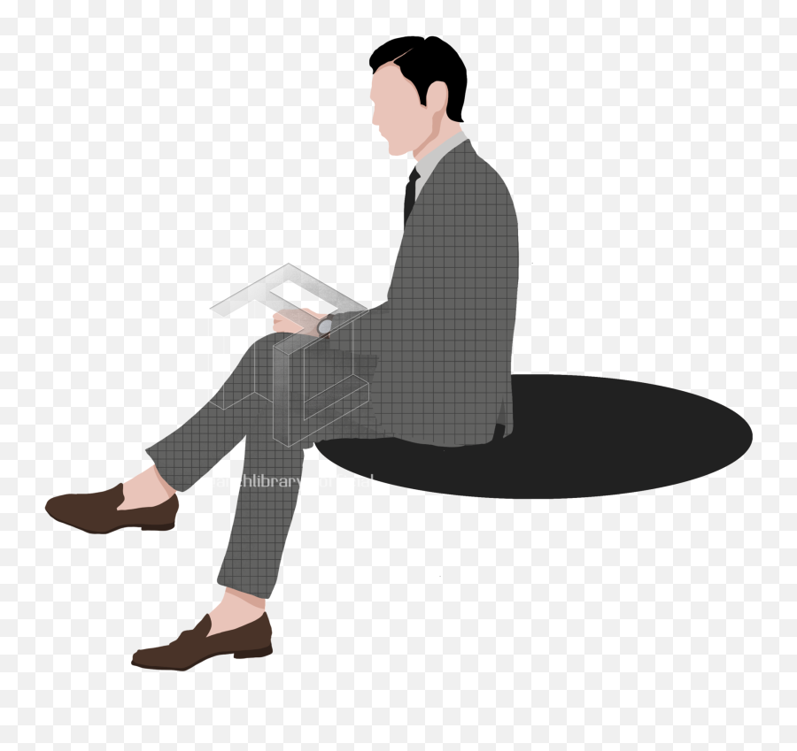 Man Sitting - Human Illustration Cutout Archlibrary Emoji,Elvis Png