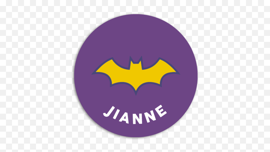 Round Labels U2013 Blue House Graphics - Fictional Character Emoji,Batgirl Logo