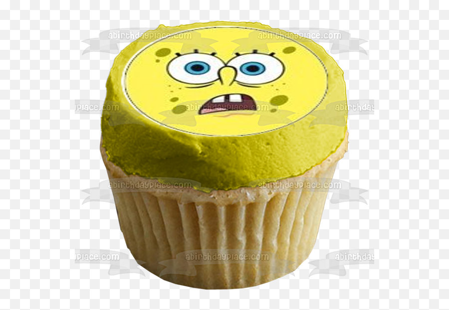Spongebob Squarepants Edible Cupcake Topper Images Abpid51337 Emoji,Spongebob Face Png