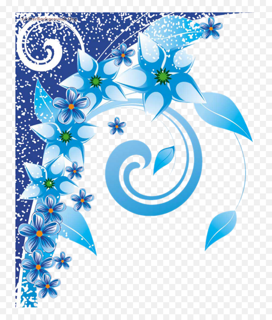 Floral Swirls Photoshop Background Png - Powerpoint Background Flower Blue Emoji,Png Background