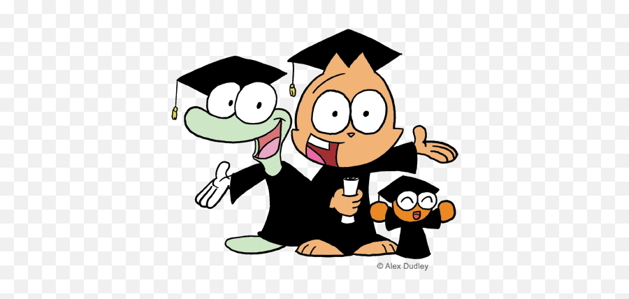 Cartoon Graduating Students - Graduation Toon Emoji,Graduation Clipart