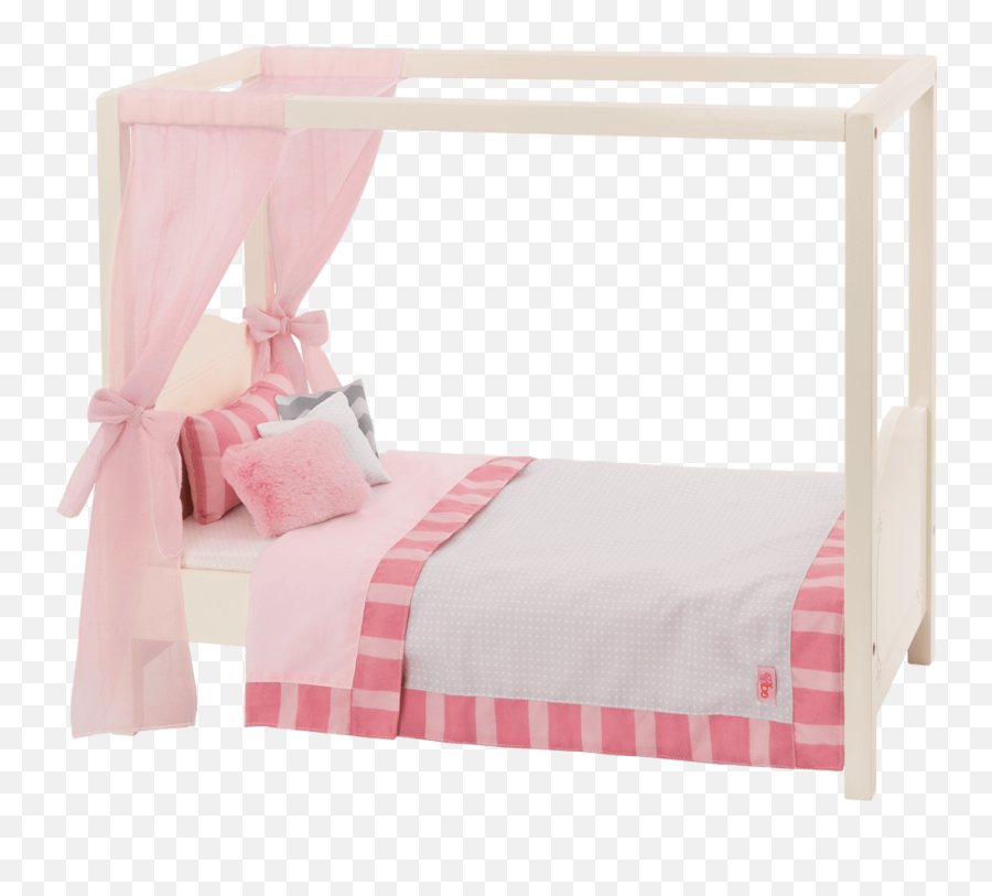 White Pink My Sweet Canopy Bed Dollhouse Furniture Our - Barbie Doll Canopy Beds Emoji,Bed Transparent