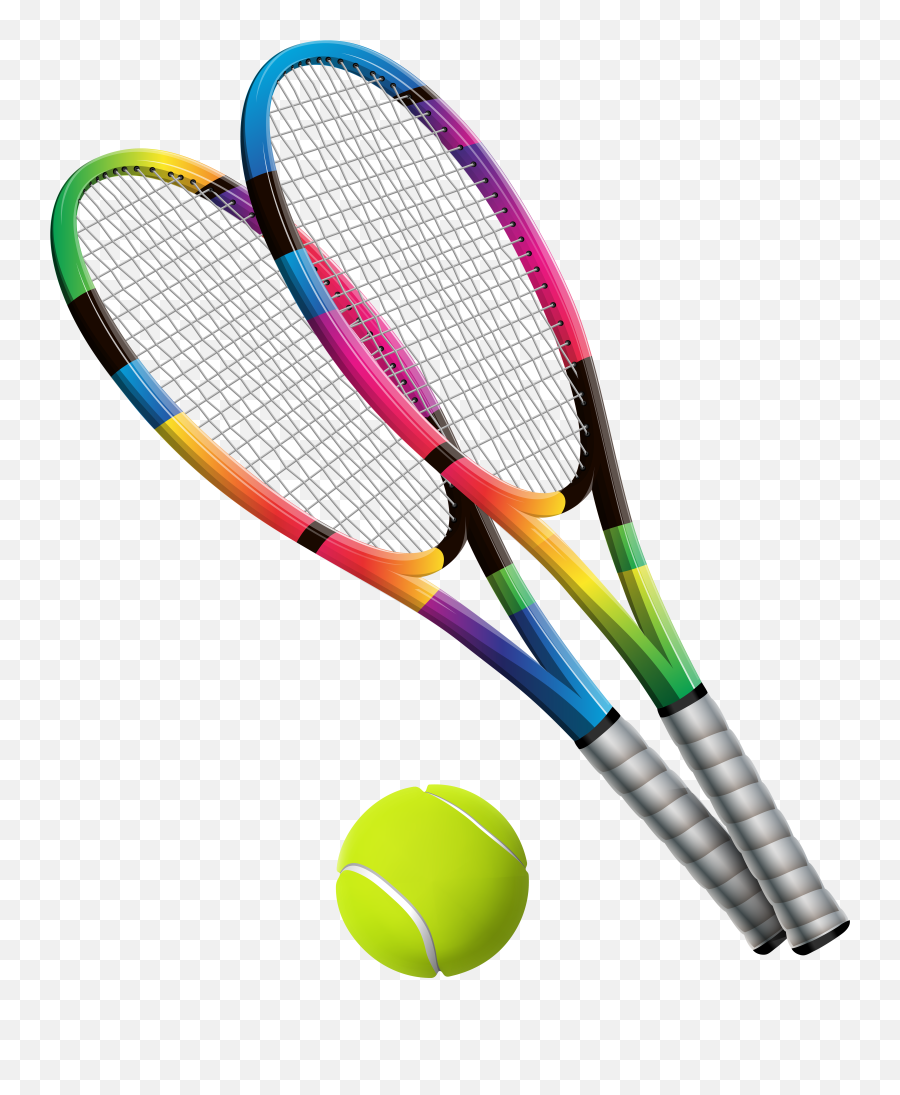 Racket Png Transparent Cartoon - Transparent Background Transparent Tennis Racket And Ball Emoji,Tennis Ball Png