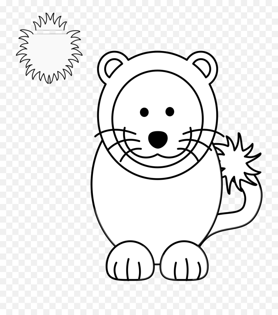 Lion Black White Svg Vector Lion Black White Clip Art - Svg Dot Emoji,Lion Clipart Black And White