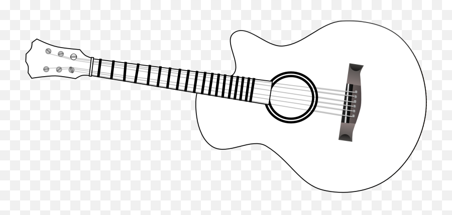 Download Hd Guitar Outline Clip Art Black And White - Guitar Guitar Emoji,Guitar Transparent