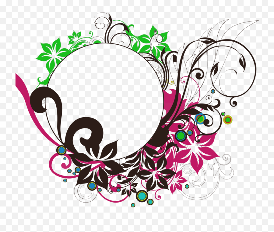 Floral Round Frame Png Photo - Beautiful Round Photo Frame Png Emoji,Round Frame Png