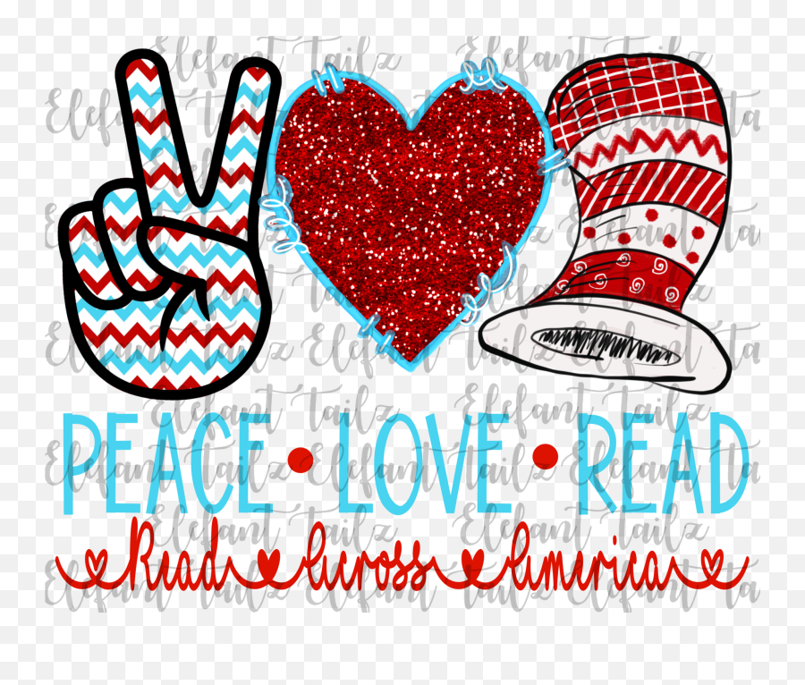 Peace Love Read Wacky Hat - Girly Emoji,Dr.suess Clipart