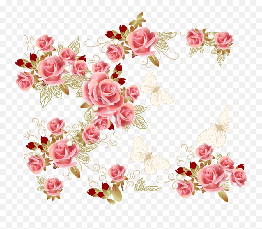 Garden Roses Pink Flower Emoji,Pink Roses Png