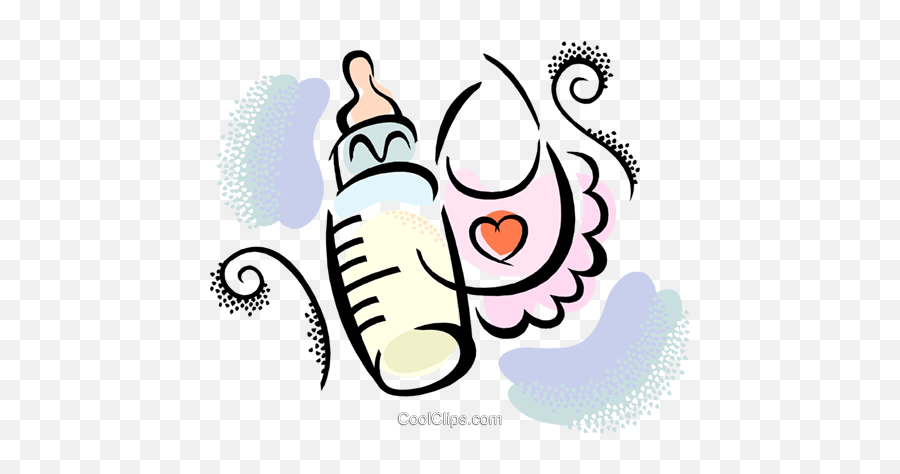 Baby Bottle And Bib Royalty Free Vector Clip Art Emoji,Baby Bib Clipart