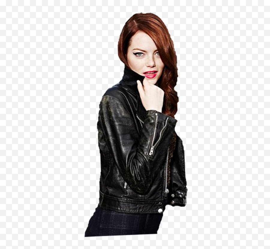 Download Emma Stone Clipart By Linamac - Model Png Image Emoji,Leather Jacket Clipart