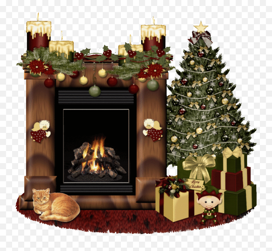 Fire Clipart Chimney Fire Fire Chimney Fire Transparent - Animated Transparent Background Christmas Gif Emoji,Fire Gif Transparent