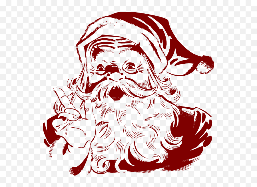 Download Dark Red Santa Clip Art - White Santa Clip Art Emoji,Santa Clipart