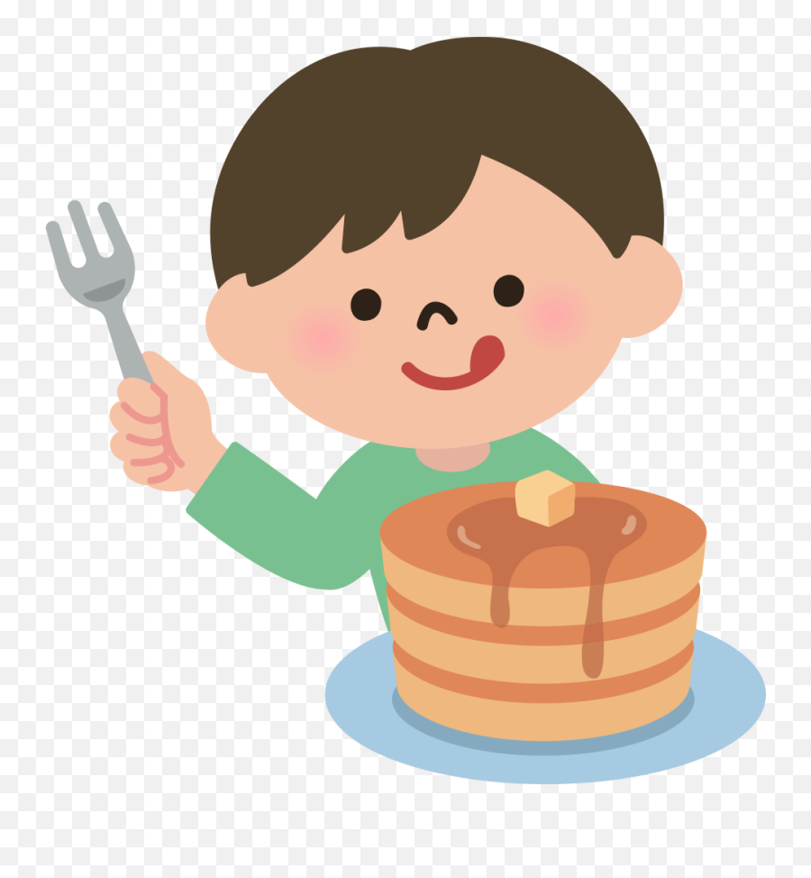 Onlinelabels Clip Art - Boy Eating Pancakes Clipart Emoji,Pancakes Clipart
