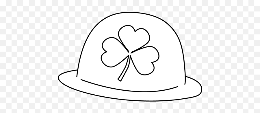 White Saint Patricks Day Hat Clip Art - St Day Black In White Clipart Emoji,Hat Clipart Black And White