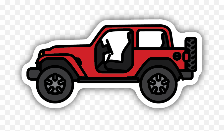 Jeep Side View Sticker - Automotive Decal Emoji,Transparent Stickers