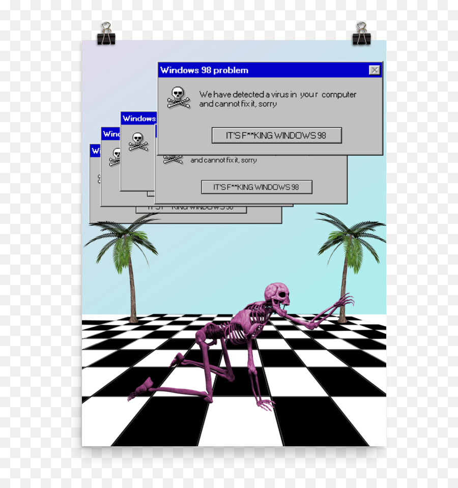 Download Windows 98 Error - Palm Tree Transparent Background Windows Error Green Background Emoji,Tree Transparent Background