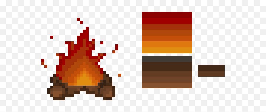 Campfire Pixel Art Maker - Pixel Art Campfire Emoji,Campfire Png
