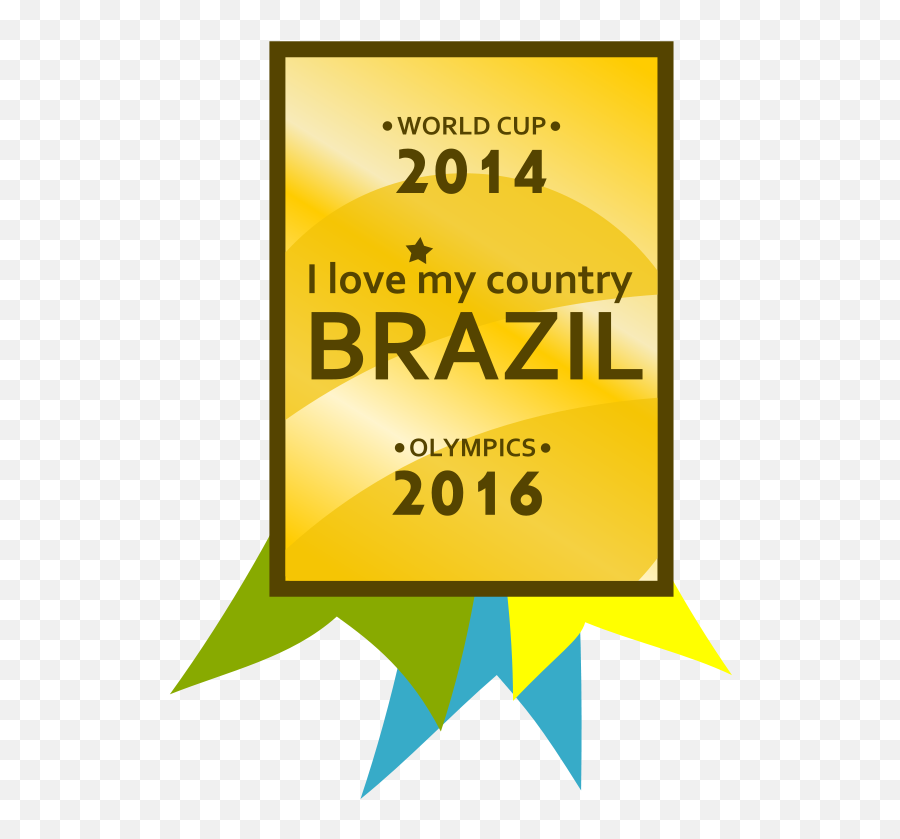 Free Clip Art Brazil 2014 - 2016 Medal By Ricardomaia Vertical Emoji,Medal Clipart