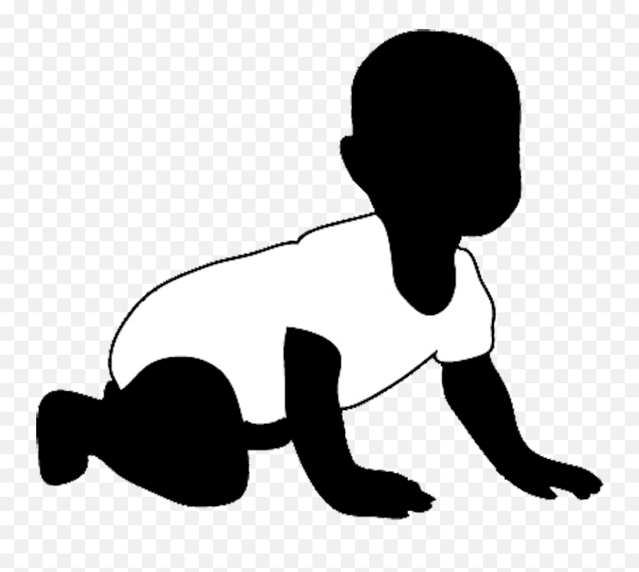 Black Baby Png - Crawling Silhouette Png Baby Emoji,Baby Png