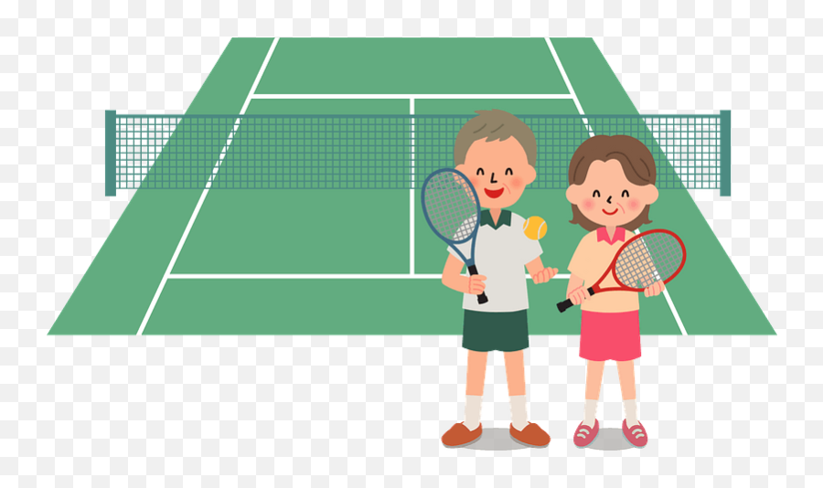 Standing - People Playing Tennis Clipart Emoji,Court Clipart