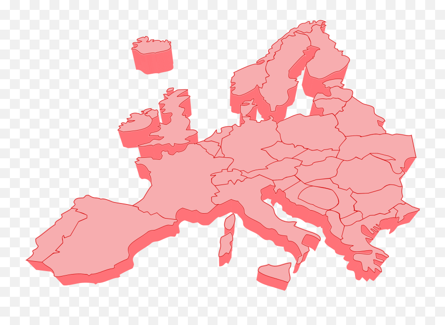 3d Europe Map Vector Clipart - Europe Map 3d Vector Emoji,Europe Map Png