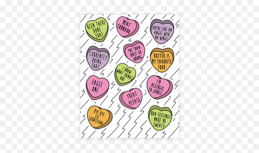 Andy Quotes Conversation Hearts Sticker - Girly Emoji,Conversation Heart Clipart