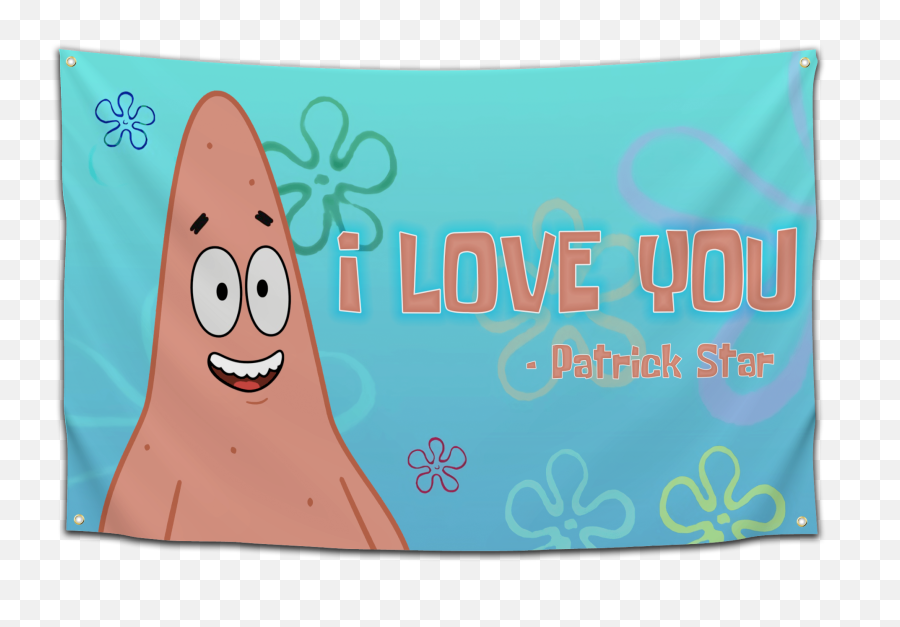 Patrick Star Loves You Flag - Spongebob Wallpaper Background Emoji,Patrick Star Png