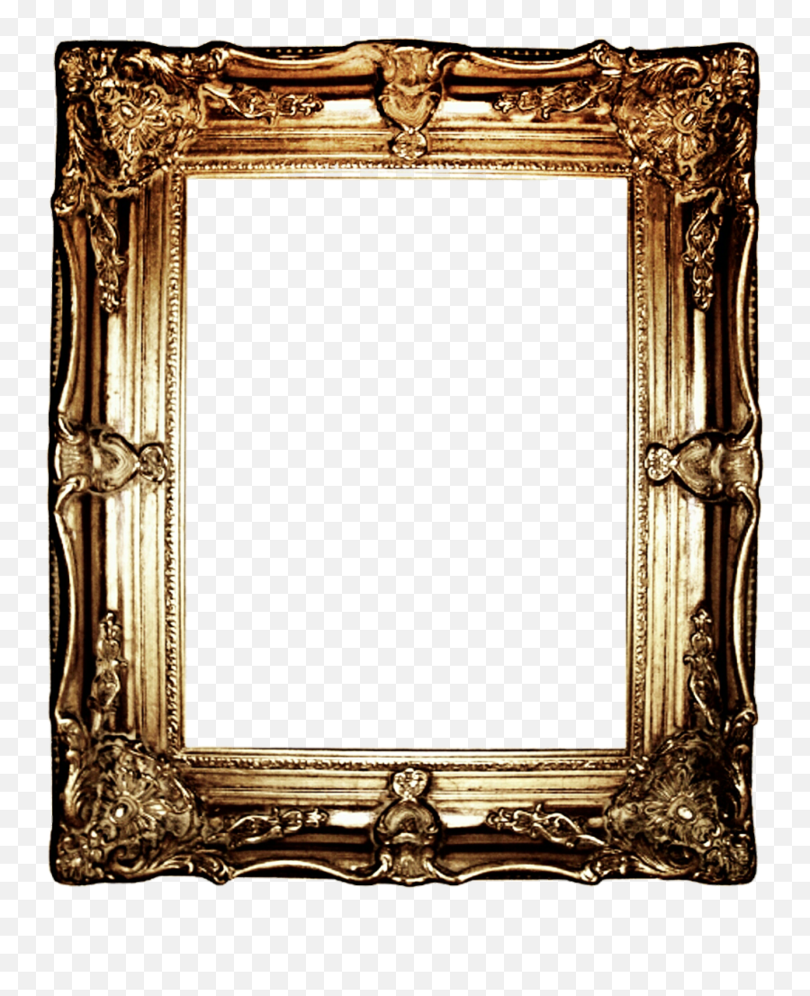 Clip Library Download Antique Frame Clipart - Gold Portrait Transparent Gold Antique Frame Emoji,Picture Frame Clipart