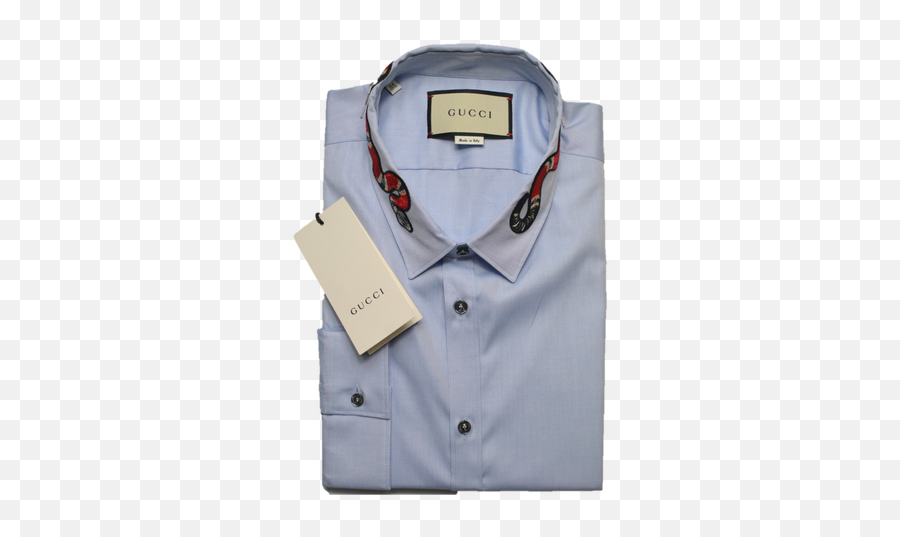 Gucci Snake Collar Shirt In Blue - Button Full Size Png Emoji,Gucci Snake Logo