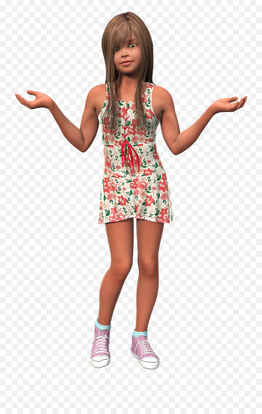 Pretty Slim Teenager Girl 3d Render Free Image Download Emoji,Teenager Png