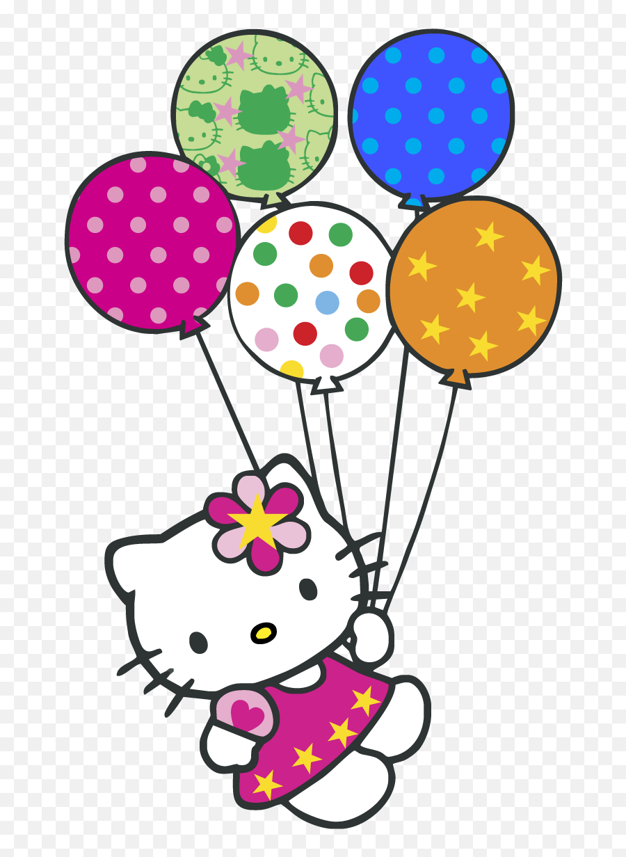 Hello Kitty Balloons Logo Vector Graphic - Hello Kitty Happy Hello Kitty With Balloon Background Emoji,Happy Birthday Logo