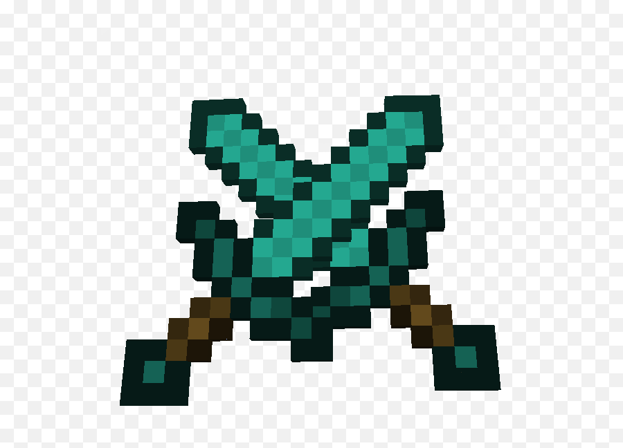 Minecraft Diamond Sword Crossed Clipart - Minecraft Crossed Swords Png Emoji,Minecraft Diamond Sword Png