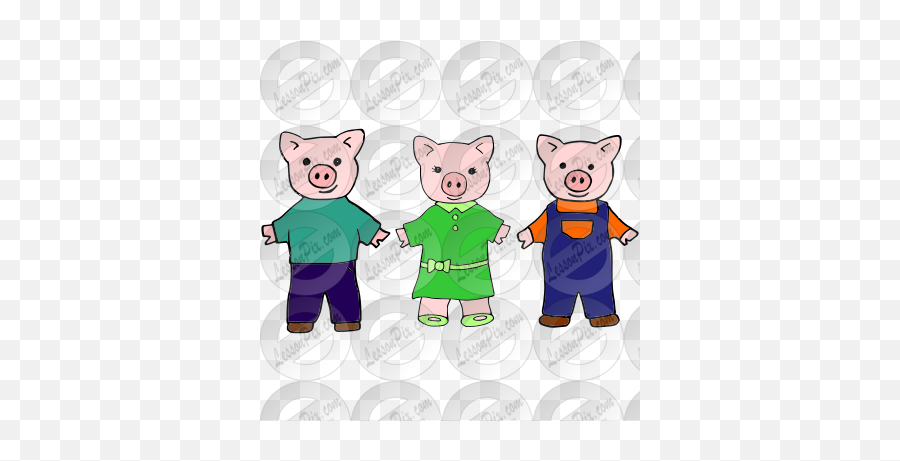 Three Pigs Picture For Classroom Therapy Use - Great Three Happy Emoji,Pigs Clipart