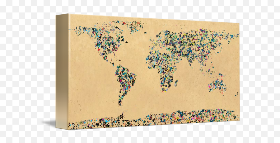 Paint Splatter World Map By Guillermo Gonzalez - Dot Emoji,Paint Splatter Transparent