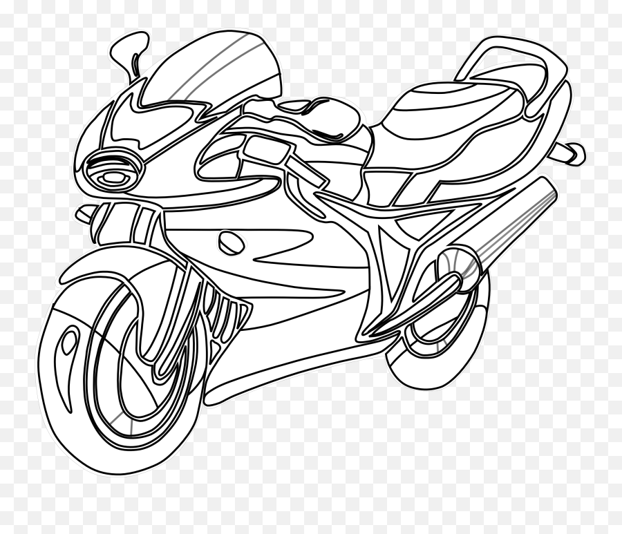 Motorcycle Clipart Black And White - Motorcycle Coloring Pages Emoji,Motorcycle Clipart