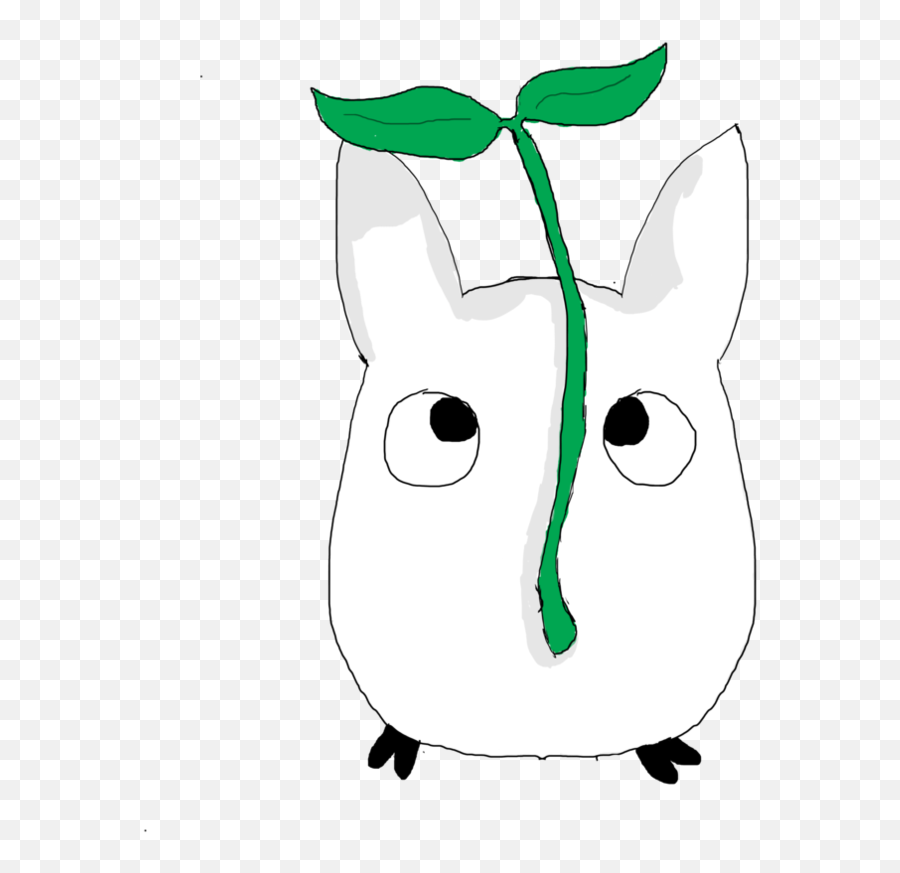 White Totoro With Leaf Png - Dot Emoji,Totoro Transparent