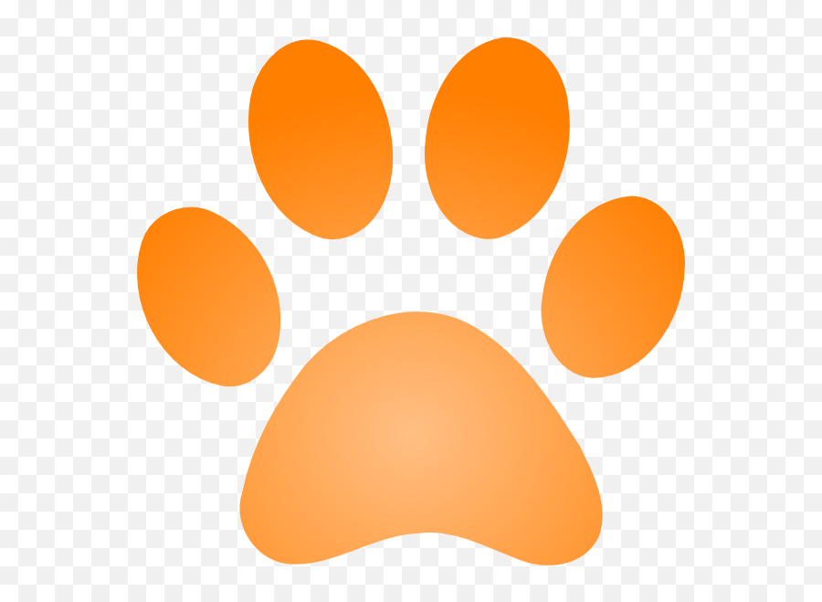 Tiger Paw Print - Paw Print Clip Art Orange Emoji,Tiger Paw Clipart