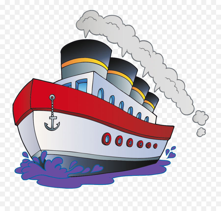 Abierta - Cartoon Picture Of Ship Full Size Png Download Emoji,Steamboat Clipart