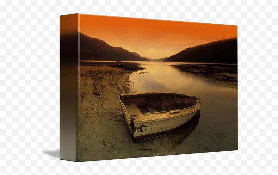 Row Boat At Waters Edge Against Sunset Backdrop By Design Pics Emoji,Row Boat Png