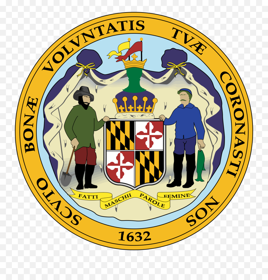 The Great Seal Of The State Of Maryland With Its Scandalous - Maryland State Seal Emoji,University Of Maryland Logo